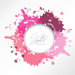 Circle banner on light love pink vintage background