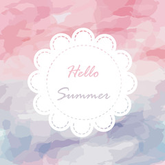 Circle banner on light love pink violet vintage background