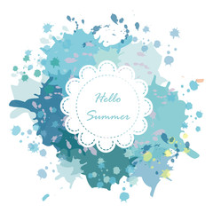 Circle banner on light love blue tone vintage background