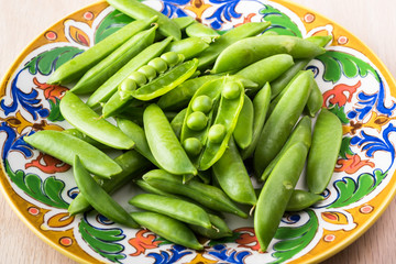 Fresh green peas.