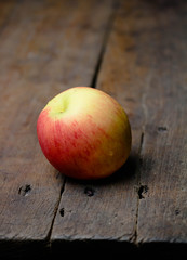 apple on wooden table