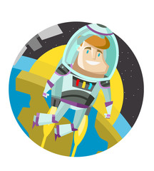 astronauta en la órbita del planeta Tierra © matiasdelcarmine