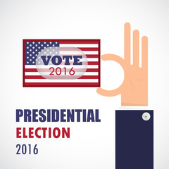 Voting concept.Businessman hand and voting paper 