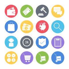 online shopping icons set