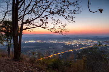 Loei city was evening on Phu Boa Bid viewpoint.