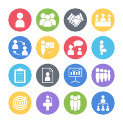 business and management icons set