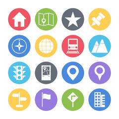 Fototapeta premium map icons set