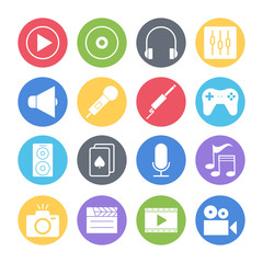 multimedia icons set