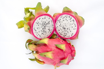 Pitaya or Dragon Fruit / Pitaya or Dragon Fruit on wood background
