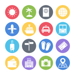 travel icons set