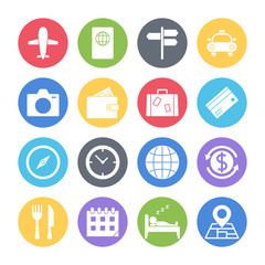 travel icons set