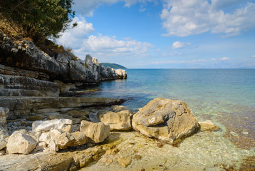 Fototapeta na wymiar Rocky shore. Corfu. Greece