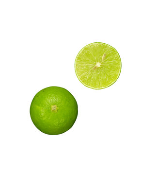 thai green lemon on white background