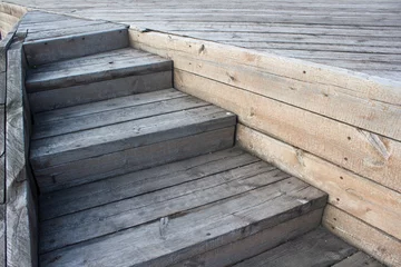 Papier Peint photo Escaliers Old wooden stairs outdoors