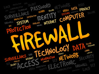 FIREWALL word cloud, security concept