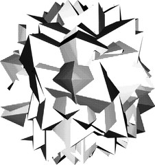 abstract star shape icon in halftone shading over white