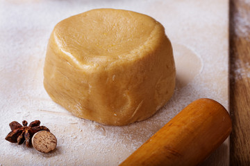 Dough for gingerbread .The creation of gingerbread cookies
