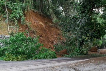 Natural disasters, landslides during the rainy season . - 93439161