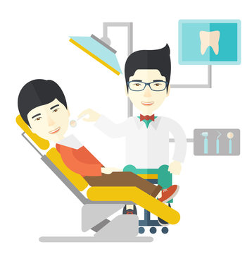 Patient and dentist.