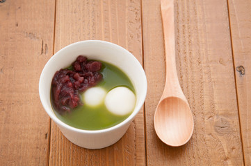 抹茶白玉ぜんざい