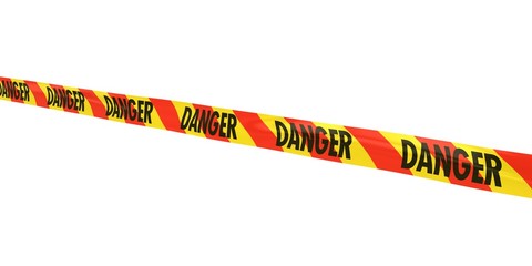 Red and Yellow Striped DANGER Tape Line at Angle