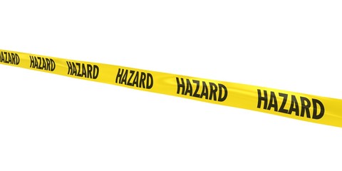 HAZARD Tape Line at Angle