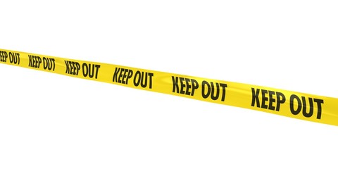 KEEP OUT Tape Line at Angle