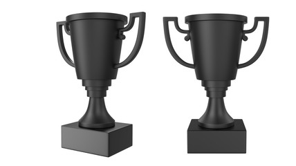 Trophy in black metal for winner