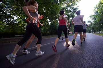 people group jogging