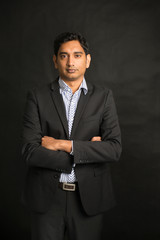 indian business male with black background