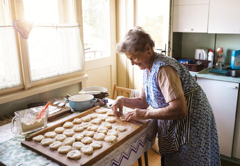 Senior woman baking 