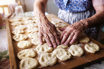 Senior woman baking 