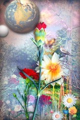 Amazing garden with colorful flowers of spring © Rosario Rizzo