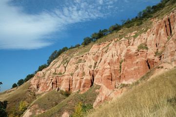 Fototapeta na wymiar Geological reserve. The ravine of Rapa Rosie, Romania