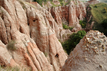 Geological reserve. The ravine of Rapa Rosie, Romania
