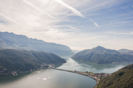 Melide, Stadt, Luganersee, See, Seeufer, Seedamm, Bissone, Seerundfahrt, San Salvatore, Aussichtsberg, Panorama, Wanderung, Wanderweg, Kastanienwald, Herbst, Tessin, Schweiz