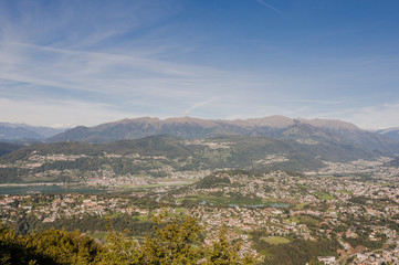 Lugano, Stadt, San Salvatore, Luganersee, See, Lago di Lugano, Seeufer, Aussichtspunkt, Ausflugsberg, Collina d'Oro, Tessin, Herbst, Schweiz