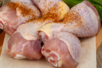 Raw chicken legs