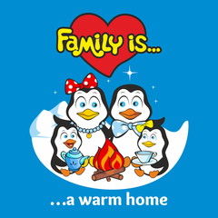 Family of penguins. Family is ...