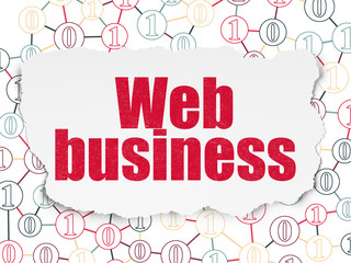 Web design concept: Web Business on Torn Paper background