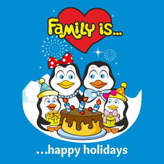 Family of penguins. Family is ...