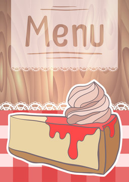 Flyer Design, Cafe Menu With Drawing Cheesecake