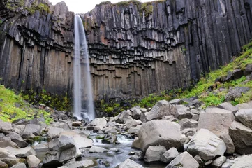 Wasserfall Svartifoss im Nationalpark Vatnajokull, Island © jordanlye
