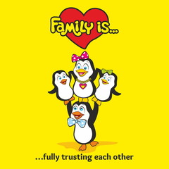 Family of penguins. Family is ...