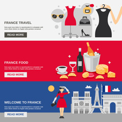 Naklejka premium France Banner Set