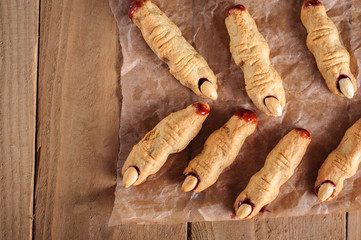 Halloween witch finger cookies