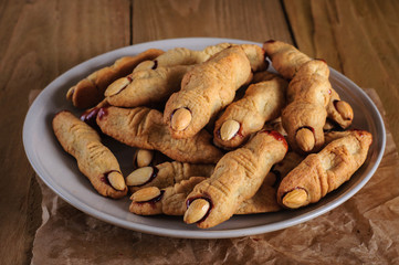 Halloween witch finger cookies