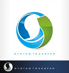 System transfer logo vector or exchange symbol