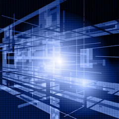 Fototapeta premium Abstract technology contour objects.Financial business presentat