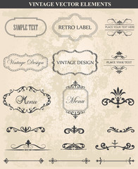Decorative vintage set of calligraphic design elements